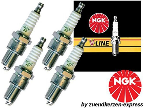 NGK Zündkerzen "V-Line", Packung á 4 Stück, BPR 5 EY, V-Line Nr. 9