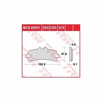 LUCAS Bremsbelag MCB 858 Satz CRQ Organisch Racing Carbon...
