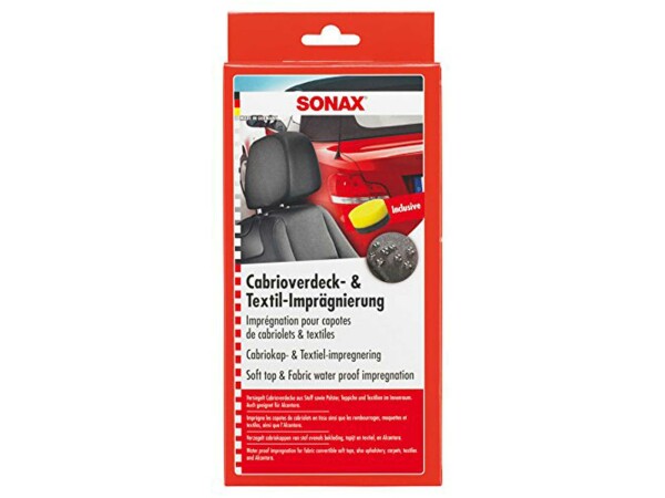 SONAX CabrioVerdeck & TextilImprägnierung, Versiegelung und Imprägnierung für Cabrioverdecke aus Stoff. Dichtet vor alle