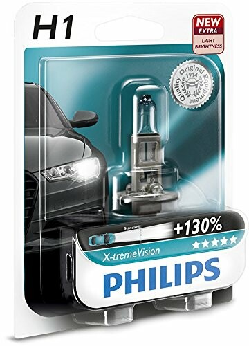PHILIPS Hauptlampen "XtremeVision", H1, 12V, 55W, bis zu 130% mehr Licht, ohne Kompromisse bei einer Lebensdauer von bis