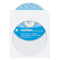 HERMA CD/DVD Hülle 1140 12,4x12,4cm weiß 100...