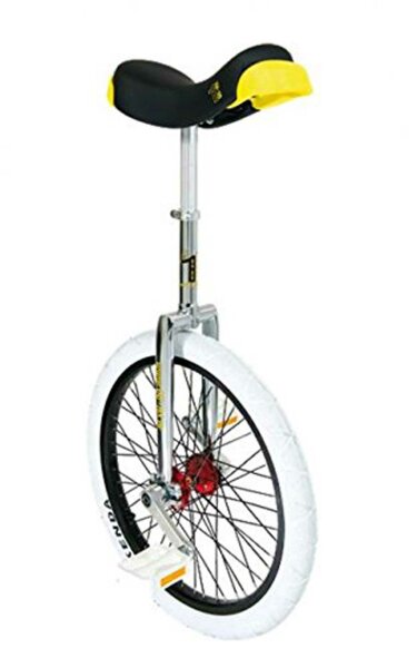 einrad qu-ax profi 20" isis chrom alufelge, reifen weiss