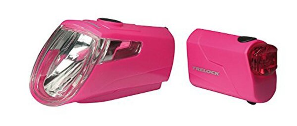LED-Akku-Leuchten Set Trelock I-go Eco LS 360/ 720 pink mit Halter