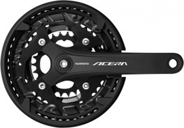 KRG Shimano Acera 26/36/48 Zähne 175mm FC-T3010 schwarz, 4-Kant, mit KSS, 9-f.