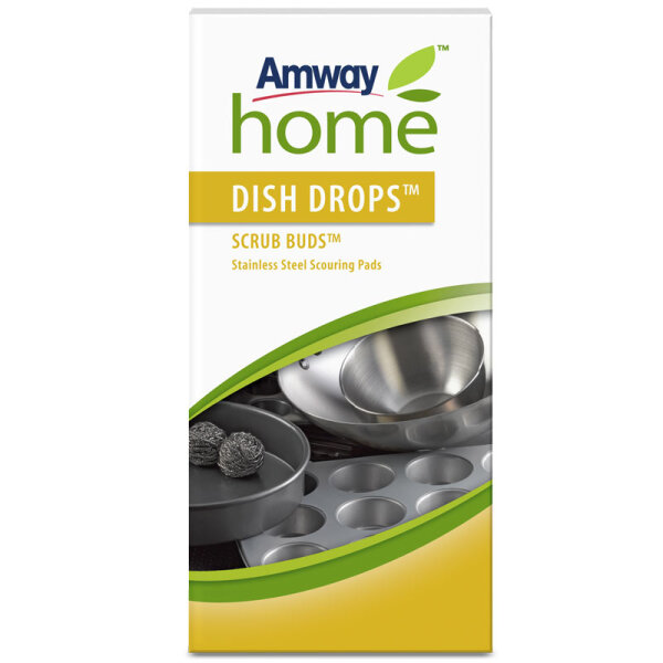 Amway Dish Drops Scrub Buds 4x Topf- und Geschirrreiniger aus Edelstahl