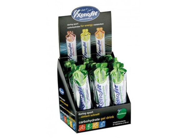 Carbohydrate Gel Drink-Display Xenofit 21 Beuteln á 60ml, Mate/Zitrone