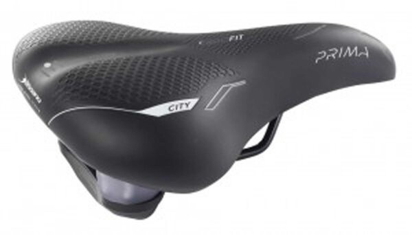sattel selle bassano prima city schwarz, uni elastomere, 260x250mm, 495g