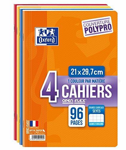 Oxford Cahier "Openflex", A4, seyès, lot de 4