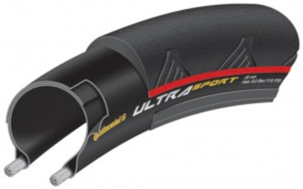 Reifen Conti Ultra Sport II 28" 700x23C 23-622 schwarz/rot Skin     