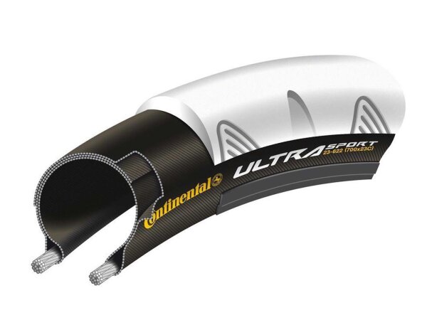 Reifen Conti Ultra Sport 28" 700x23C 23-622 weiß/schw. Skin