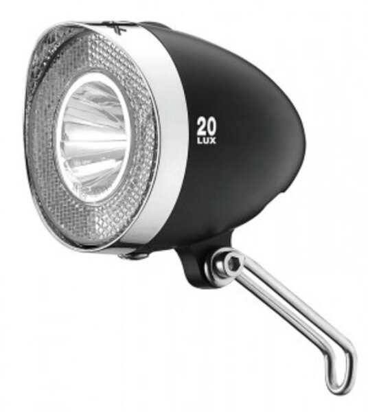 xlc batterie scheinwerfer led retro mit stvzo für alle räder, schwarz 20 lux