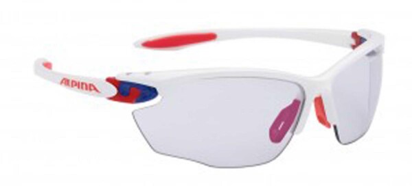 Sonnenbrille Alpina Twist Four VLM+ Rahmen weiß/blau/rot Glas Vario blau ver