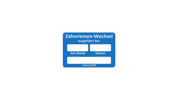 EICHNER Kundendienstaufkleber Spenderbox mit 250 S "Zahnriemen-We
