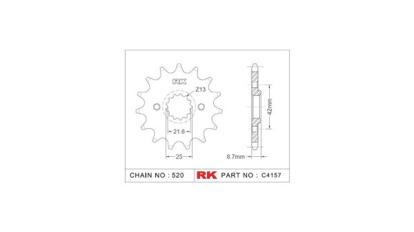 RK Antriebsritzel "4157" 520, Stahl 16 Zähne