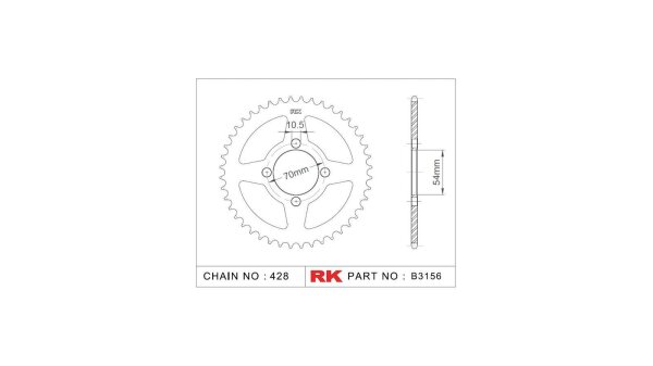 RK Kettenrad "3156" 428, Stahl, silber 43 Zähne