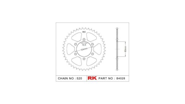 RK Kettenrad "4028" 520, Stahl, silber 42 Zähne