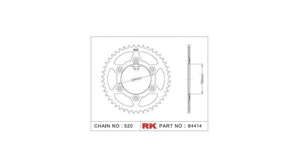 RK Kettenrad "4414" 520, Stahl, silber 38 Zähne