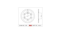 RK Kettenrad "4414" 520, Stahl, silber 38...