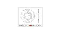 RK Kettenrad "4414" 520, Stahl, silber 42...