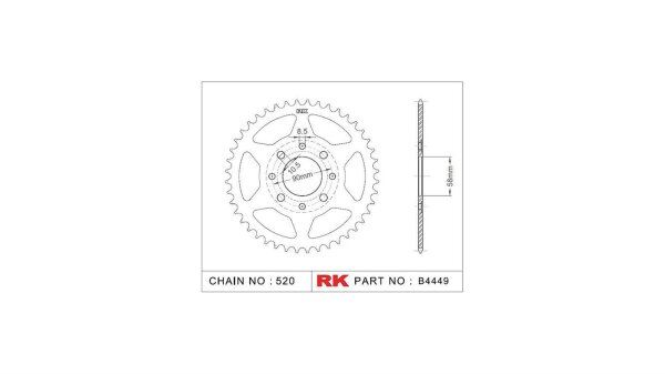 RK Kettenrad "4449" 520, Stahl, silber 35 Zähne