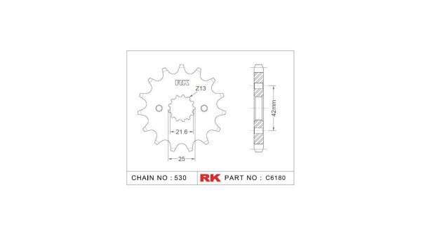 RK Antriebsritzel "6180" 530, Stahl 18 Zähne