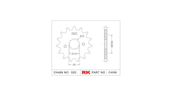 RK Antriebsritzel "4098" 520, Stahl 14 Zähne