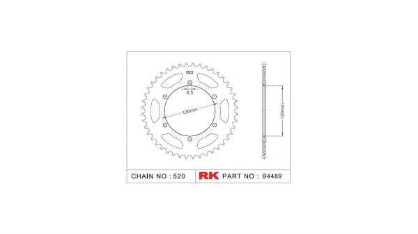 RK Kettenrad "4489" 520, Stahl, silber 41 Zähne