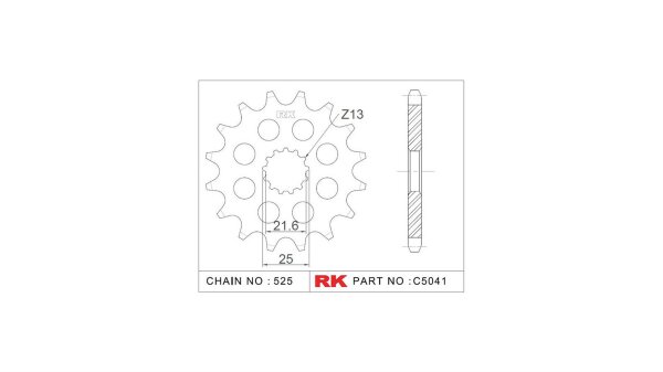 RK Antriebsritzel "5041-2Q" 525, Stahl, Gewichtsop 15 Zähne