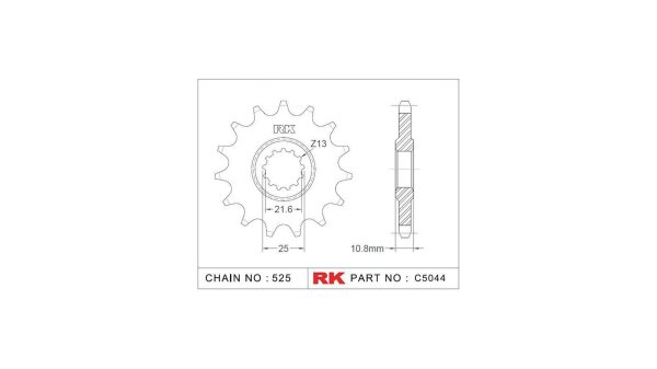 RK Antriebsritzel "5044" 525, Stahl 17 Zähne