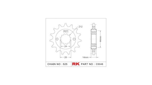 RK Antriebsritzel "5046" 525, Stahl 17 Zähne
