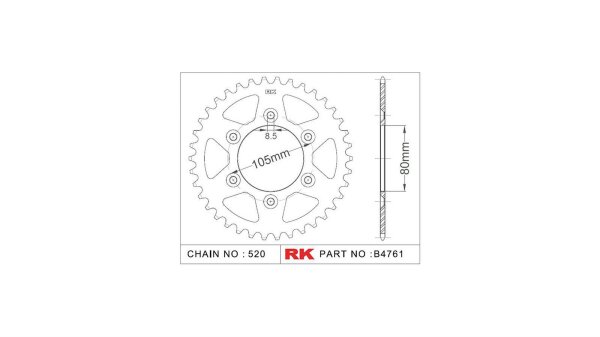 RK Kettenrad "4761" 520, Stahl, silber 49 Zähne
