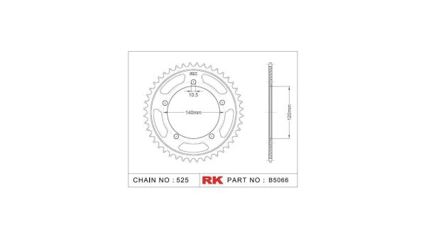 RK Kettenrad "5066" 525, Stahl, silber 42 Zähne