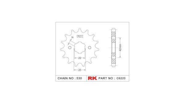 RK Antriebsritzel "6220" 530, Stahl 16 Zähne