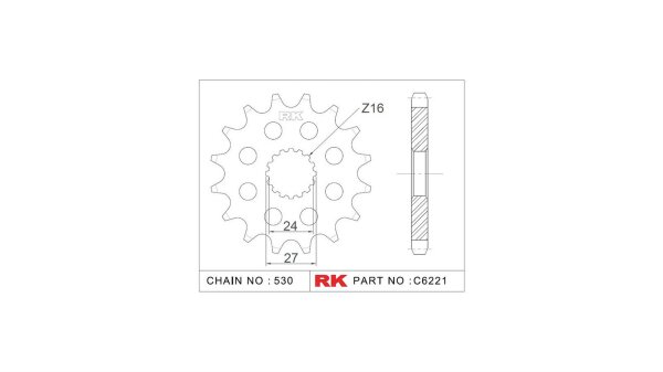 RK Antriebsritzel "6221" 530, Stahl, Gewichtsoptim 17 Zähne