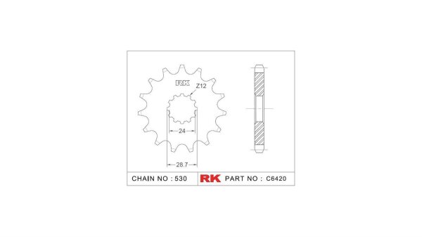 RK Antriebsritzel "6420", 530, Stahl, 18 Zähne