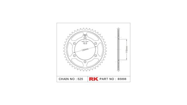 RK Kettenrad "5898" 525, Stahl 45 Zähne