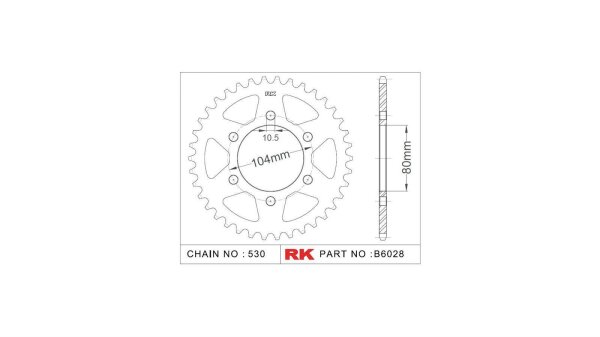 RK Kettenrad "6028" 530, Stahl, silber 42 Zähne