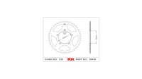 RK Kettenrad "6498" 530, Stahl, silber 38...