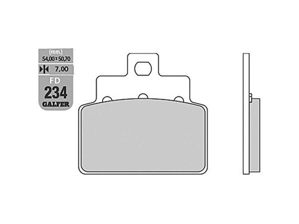 GALFER Bremsbelag "FD234" Satz G1050, Organis
