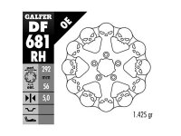 GALFER Bremsscheibe "DF681" Typ RH - Skull