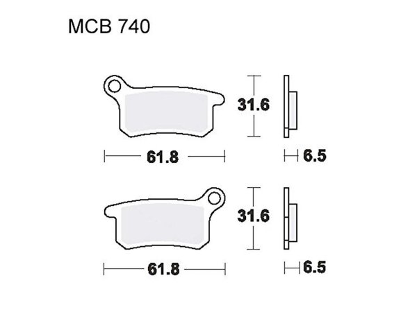 TRW Bremsbelag "MCB 740" Satz Typ EC Organis
