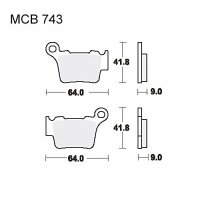 TRW Bremsbelag "MCB 743" Satz Typ EC Organis