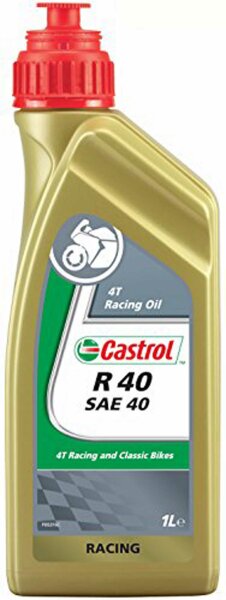 CASTROL Motoröl "R40", Hochleistungsmotorenöl für 2- und 4-Takt-Rennmotoren. SAE 40 mit Rizinusanteilen., Es darf nicht 