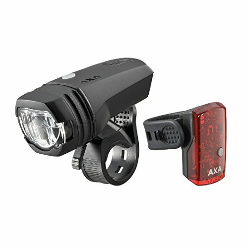 LED-Akkuscheinw. AXA GreenLine 50 Set inkl. Rücklicht 1 LED und USB Kabel