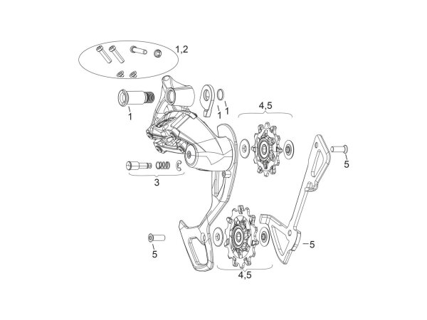 SRAM Ersatz, Für Schaltwerk "GX" 2x11, Spann- und Leitrollen Set, Abb. 4