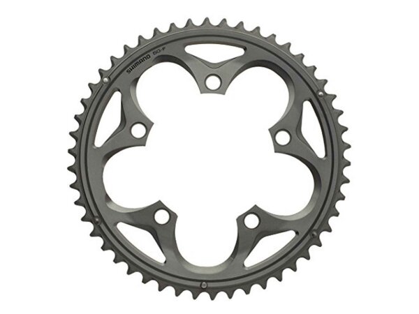 SHIMANO Kettenblatt "105, 5750 Kompakt", 5-Arm, 110mm Lochkreis, 2/10-fach, SB-verpackt, 50Z. silber