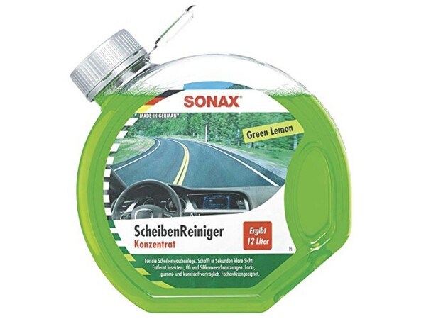 SONAX Scheibenreiniger, Konzentrat, 3l, mit Frischeduft, Sommer Scheibenreiniger für die Scheibenwaschanlage. Entfernt I