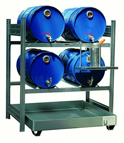 RAPID Fassregal "AFP 1350/2", Für max. 3 x 60l Fässer, 60l Auffangvolumen, inkl. Gitterrostauflage und Auffangwanne., Ma