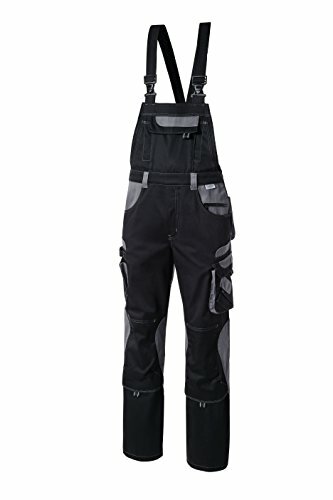 PIONIER Latzhose "Tools", 65% Polyester, 35% Baumwolle, Hochgezogener Nierenschutz, Stretcheinsatz, verstellbare Träger,