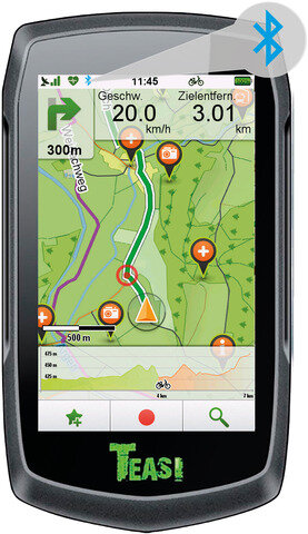 TEASI Fahrrad- und Outdoor-Navigationssystem "Teasi One³", SB-verpackt, GPS-Navigation und umfangreicher Trip-Computer f